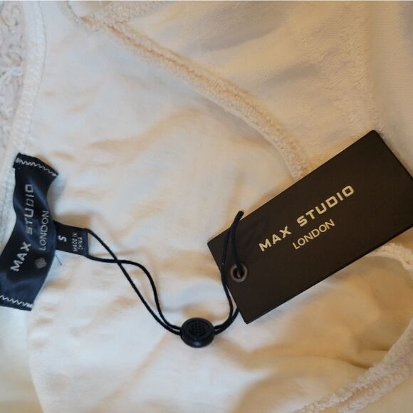 Max Studio Cream Cold Shoulder Blouse NEW - Picture 5 of 7